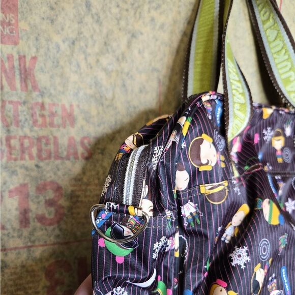 Y2K Harajuku Lovers black snowflake print kawaii duffel shoulder bag purse - Picture 6 of 11